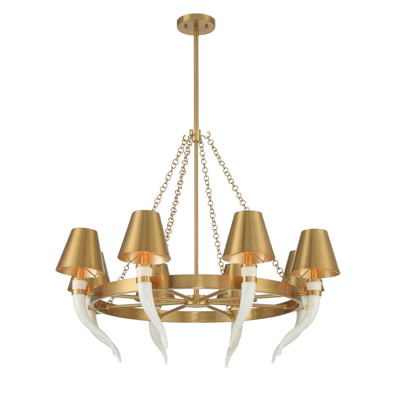 Savoy House 1-6306-8-322 Eight Light Chandelier, Warm Brass