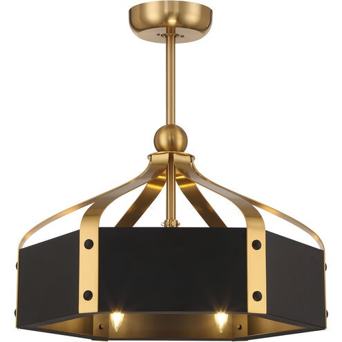 Savoy House 26-FD-7806-143 LED Fan D'Lier, Matte Black w/Warm Brass