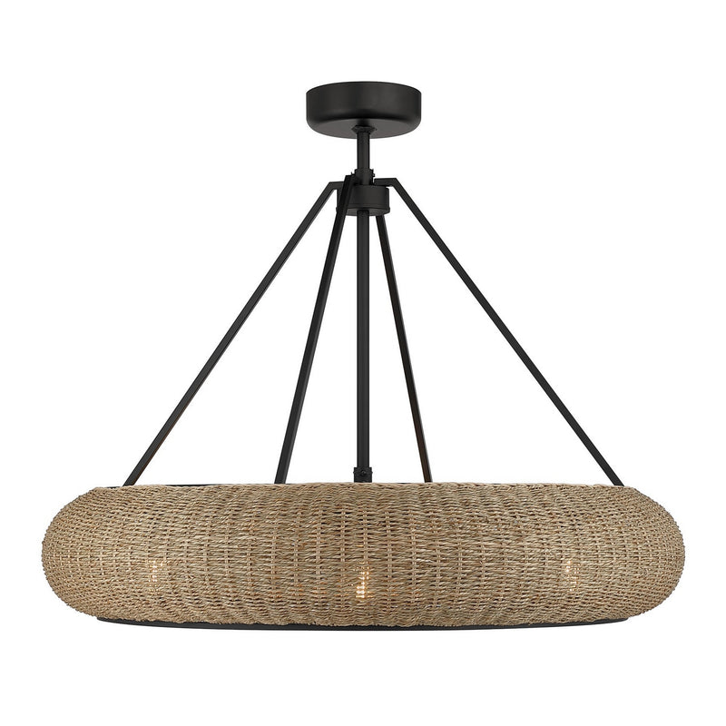 Savoy House 40-FD-8302-89 Six Light Fan D'Lier, Matte Black