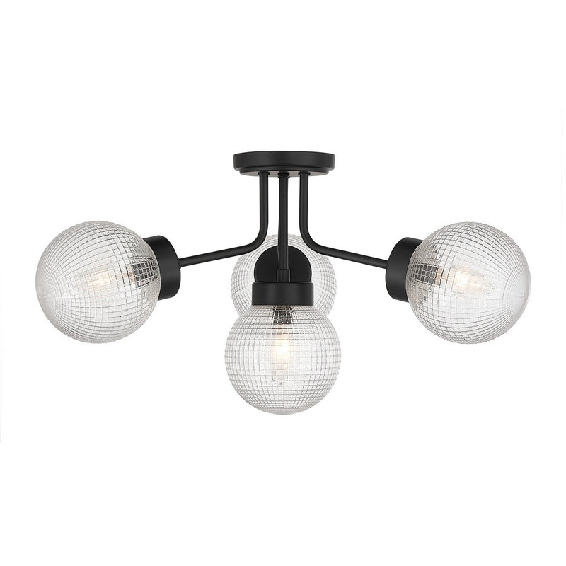 Savoy House 6-3364-4-89 Four Light Semi-Flush Mount, Matte Black
