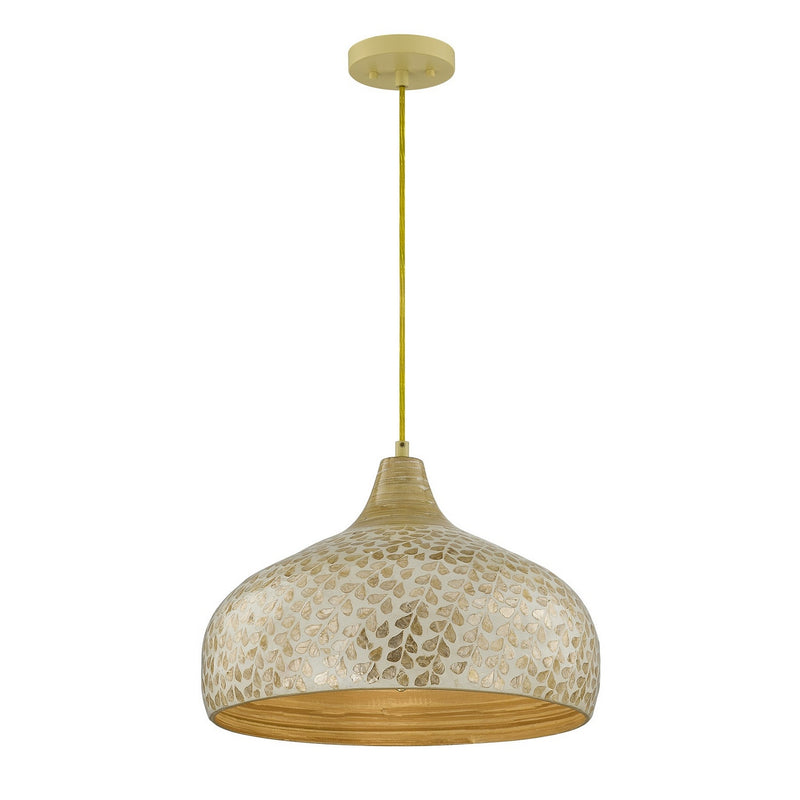 Savoy House 7-9877-1-336 One Light Pendant, Ivory/Gold Shell