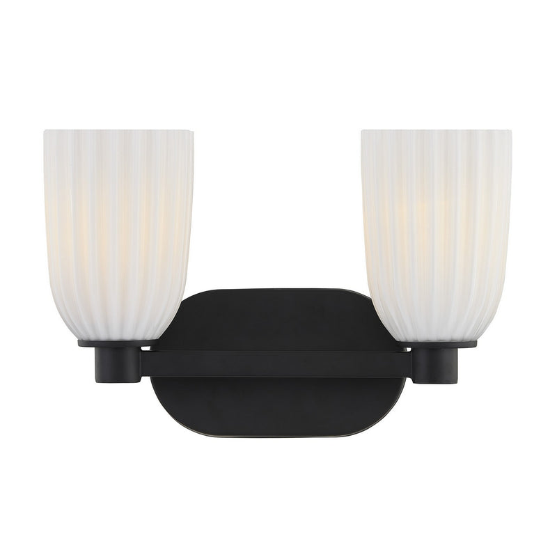 Savoy House 8-1245-2-BK Two Light Bathroom Vanity, Matte Black