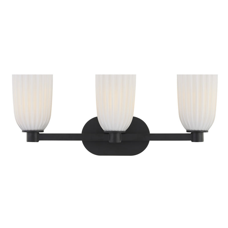 Savoy House 8-1245-3-BK Three Light Bathroom Vanity, Matte Black