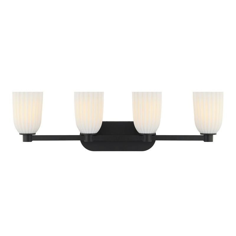 Savoy House 8-1245-4-BK Four Light Bathroom Vanity, Matte Black