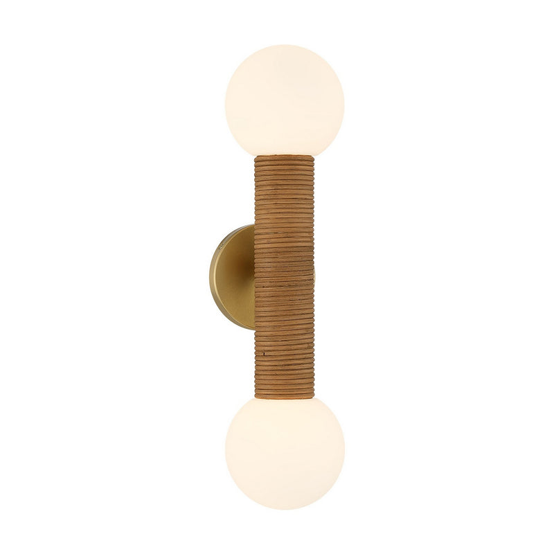Savoy House 9-4081-2-322 Two Light Wall Sconce, Warm Brass