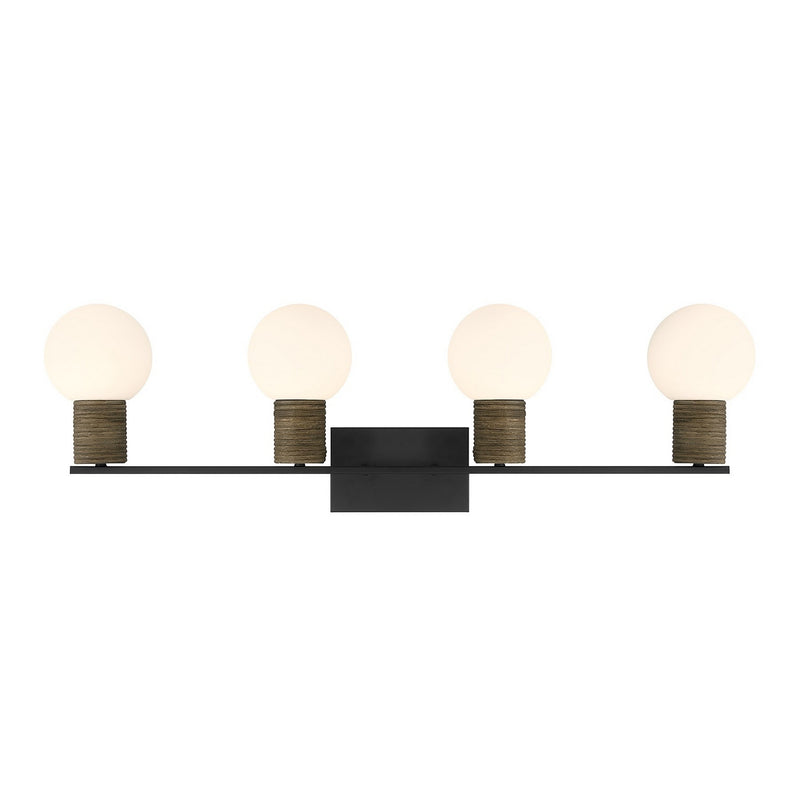 Savoy House 8-4081-4-BK Four Light Bathroom Vanity, Matte Black