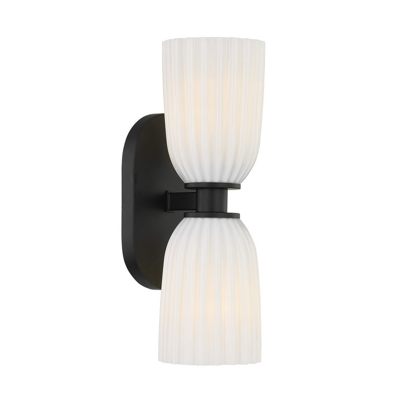 Savoy House 9-1245-2-BK Two Light Wall Sconce, Matte Black