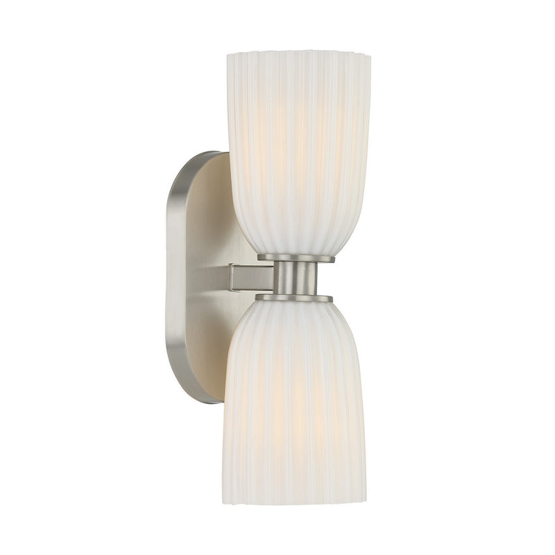 Savoy House 9-1245-2-SN Two Light Wall Sconce, Satin Nickel