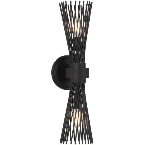 Savoy House 9-9603-2-89 Two Light Wall Sconce, Matte Black
