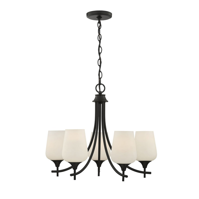 Savoy House 1-6032-5-BK Five Light Chandelier, Matte Black