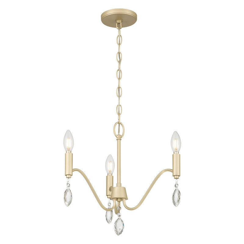 Millennium 205103-AGSI Three Light Chandelier, Aged Silver