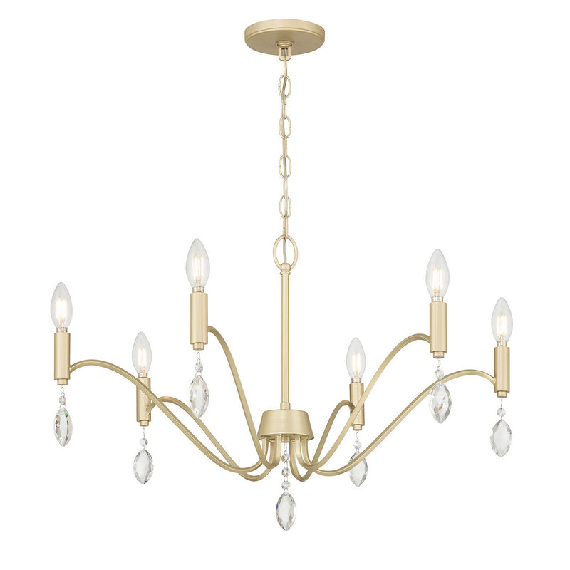 Millennium 205106-AGSI Six Light Chandelier, Aged Silver