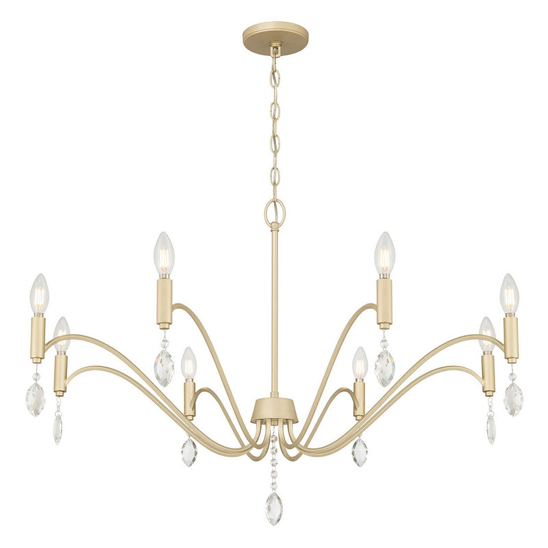 Millennium 205108-AGSI Eight Light Chandelier, Aged Silver