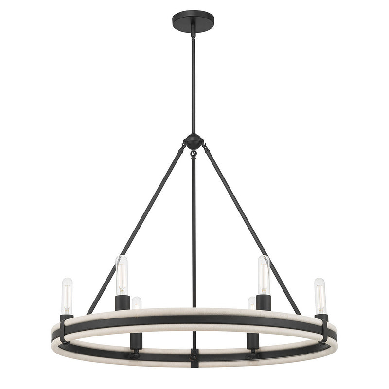 Millennium 207106-MB Six Light Chandelier, Matte Black