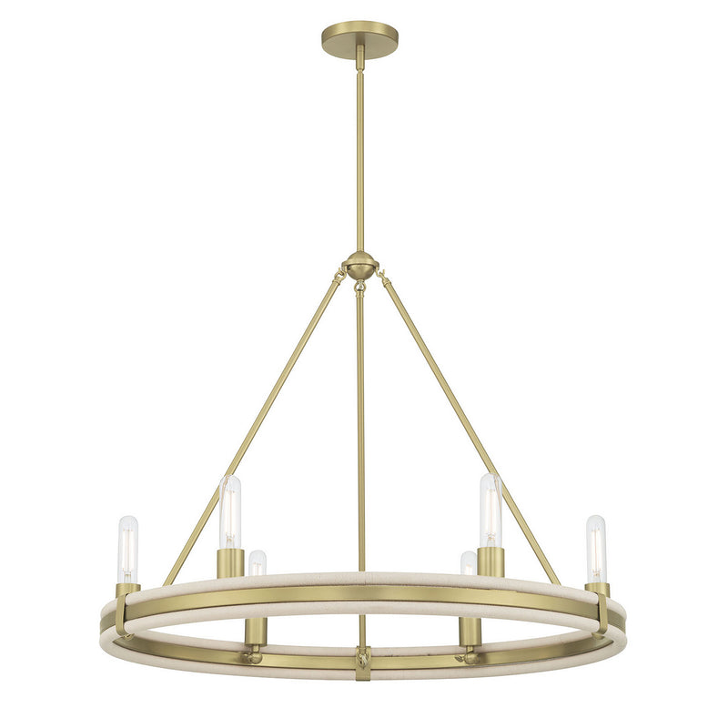 Millennium 207106-VB Six Light Chandelier, Vintage Brass