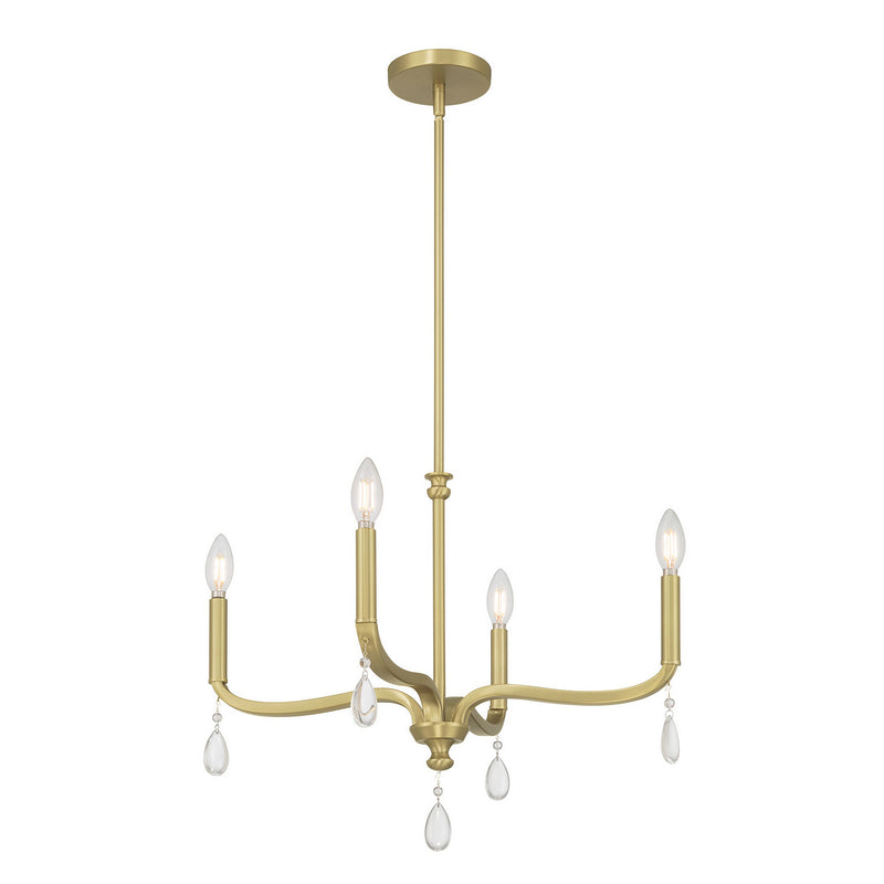 Millennium 220104-VB Four Light Chandelier, Vintage Brass