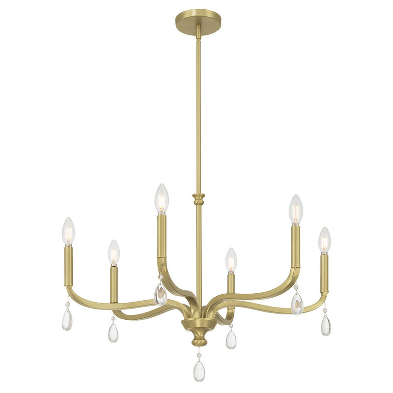Millennium 220106-VB Six Light Chandelier, Vintage Brass