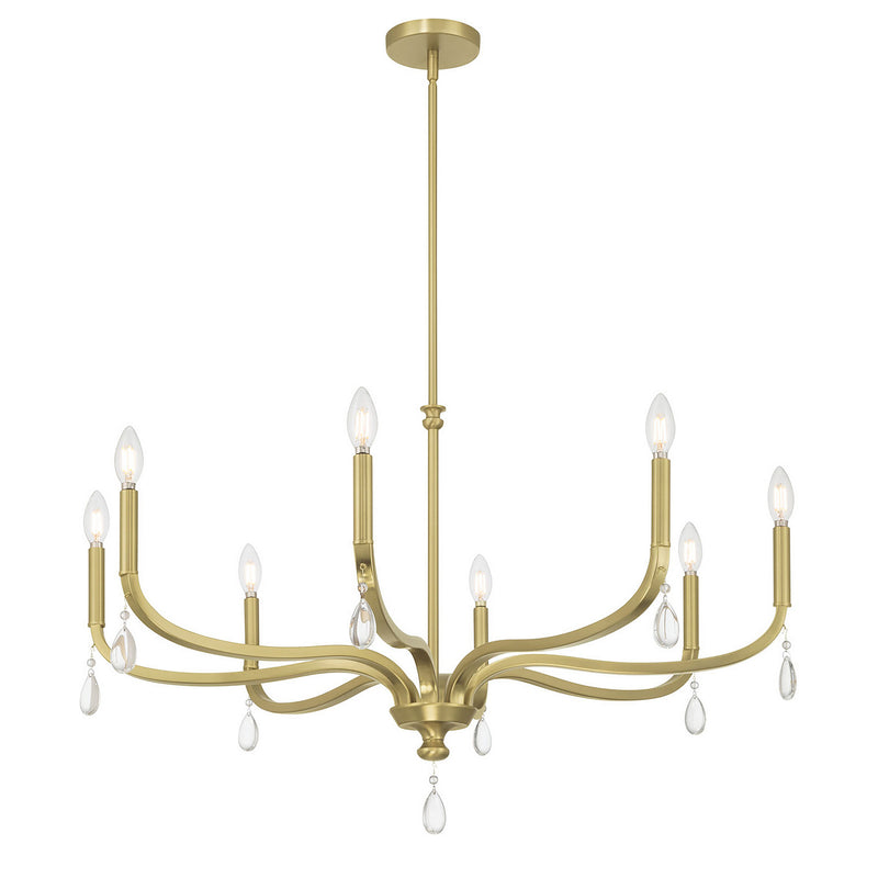Millennium 220108-VB Eight Light Chandelier, Vintage Brass