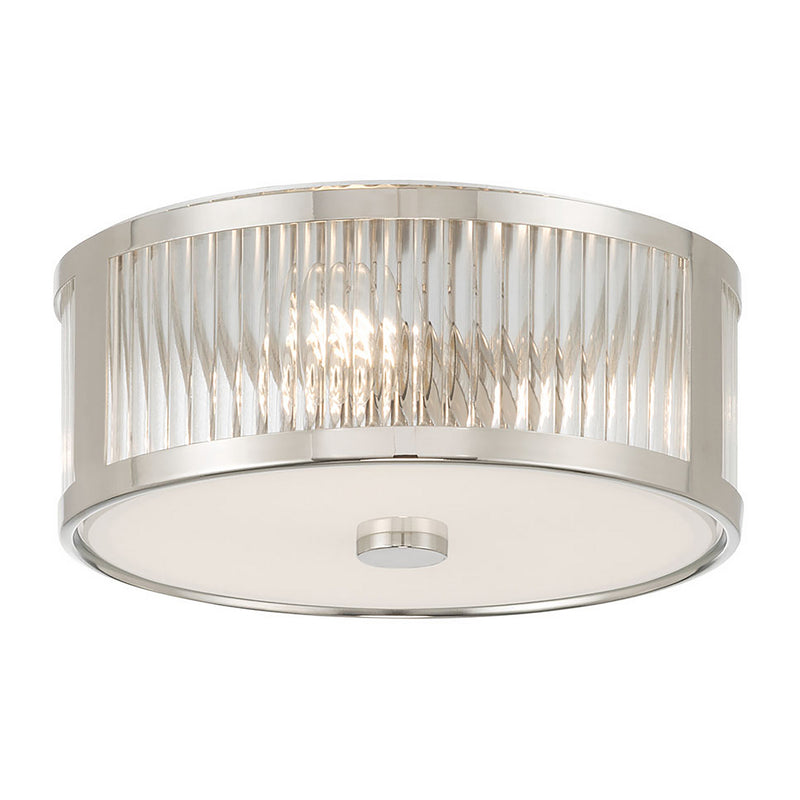 Millennium 23203-PN Three Light Flush Mount, Polished Nickel