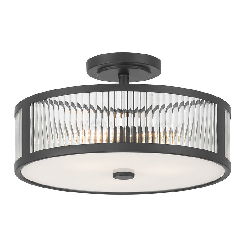 Millennium 23303-MB Three Light Semi-Flush Mount, Matte Black