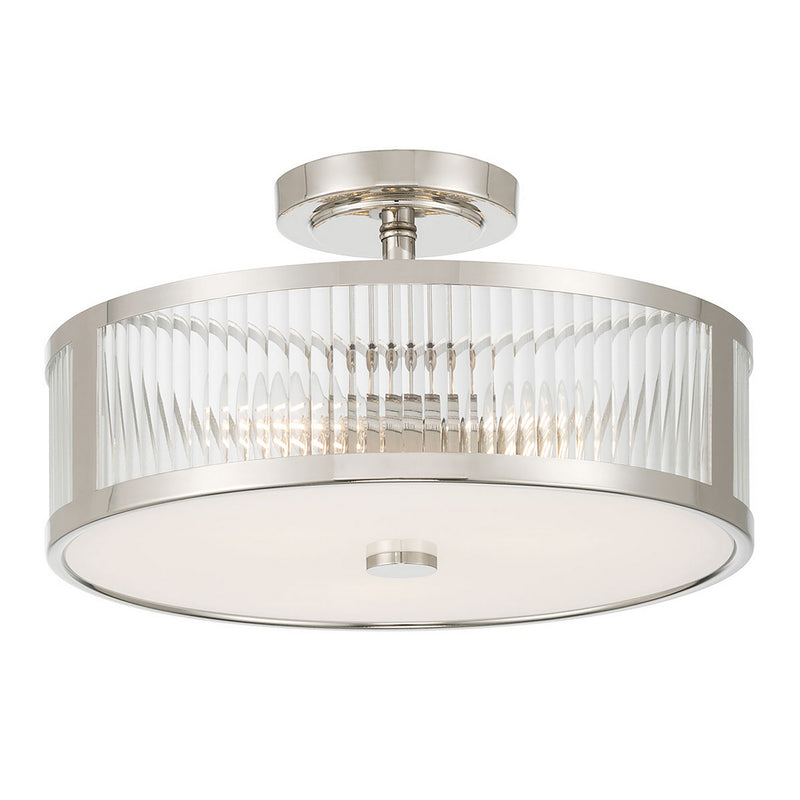 Millennium 23303-PN Three Light Semi-Flush Mount, Polished Nickel