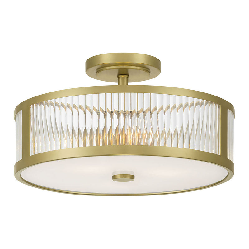 Millennium 23303-VB Three Light Semi-Flush Mount, Vintage Brass