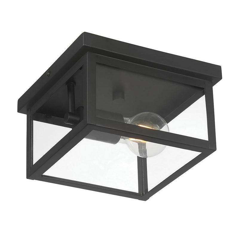 Millennium 4201-PBK One Light Flush Mount, Powder Coated Black