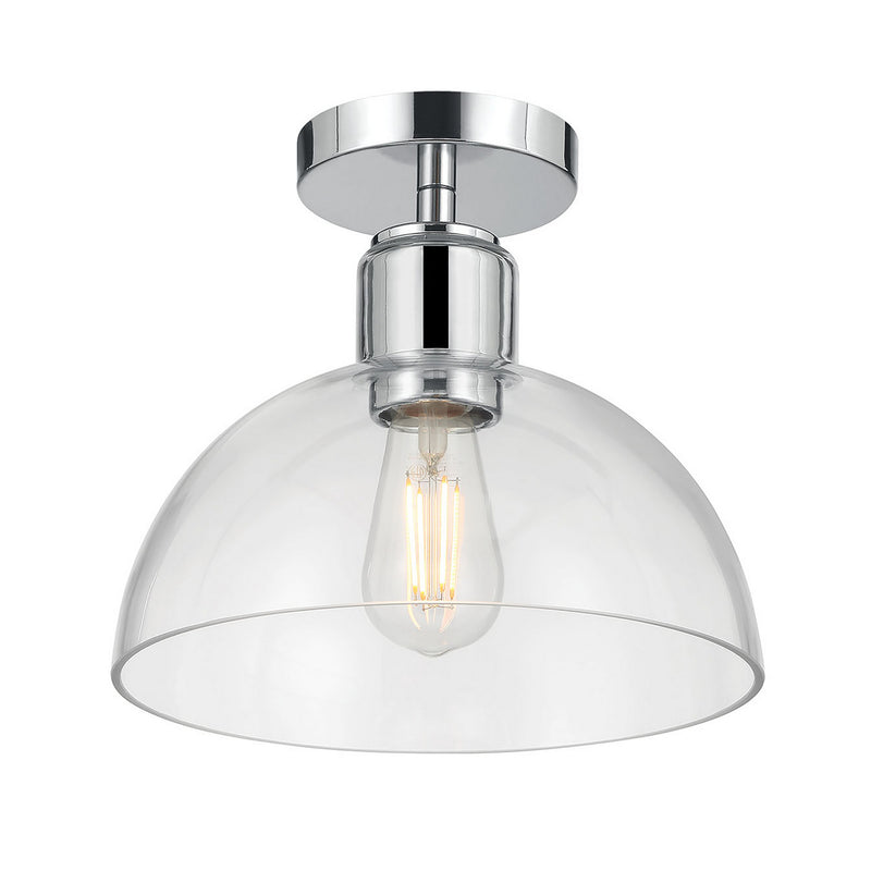 Millennium 6021-CH One Light Semi-Flush Mount, Chrome