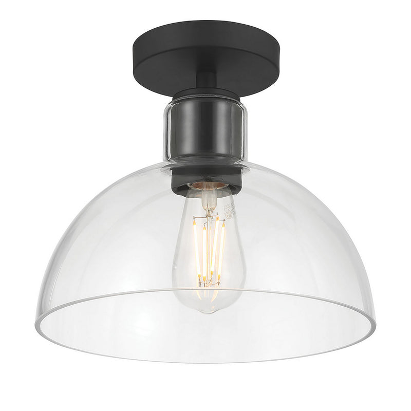 Millennium 6021-MB One Light Semi-Flush Mount, Matte Black