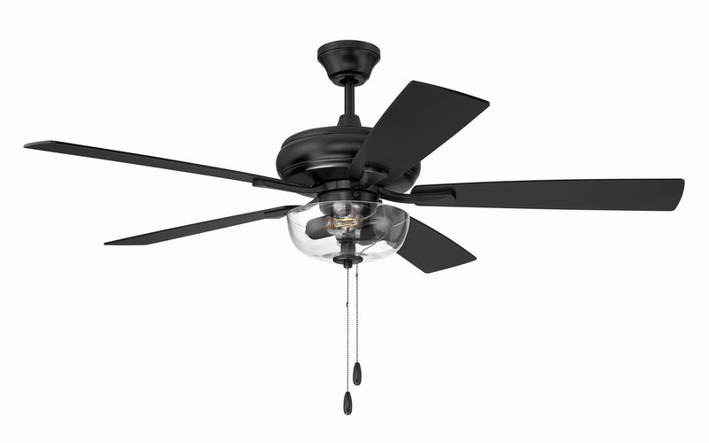 Craftmade ECF201FB5-FBGW 52" Ceiling Fan, Flat Black