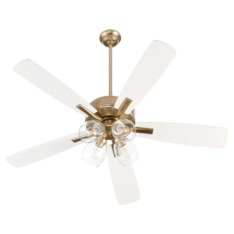Quorum 4525-04806 52"Ceiling Fan, Aged Brass|Studio White