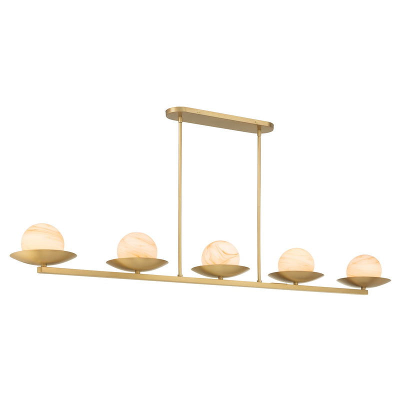 Minka-Lavery 10387-732 Five Light Linear Chandelier, Legacy Brass
