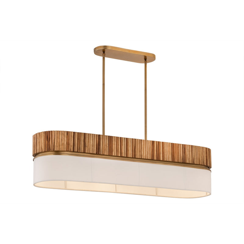 Minka-Lavery 12055-732 Five Light Linear Chandelier, Legacy Brass
