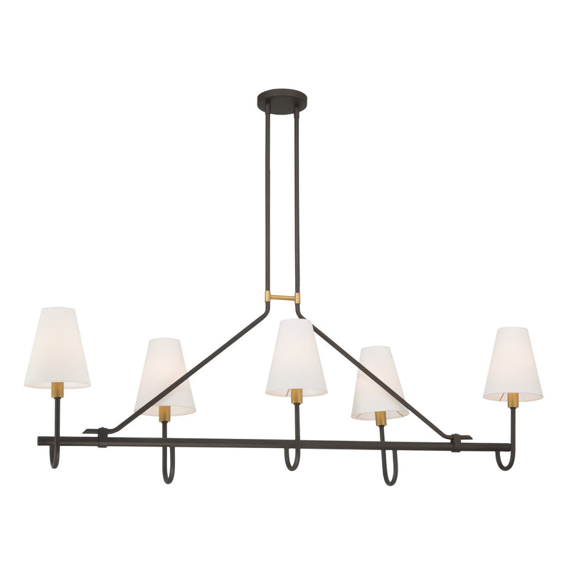 Minka-Lavery 12105-855 Five Light Linear Chandelier, Legacy Brass
