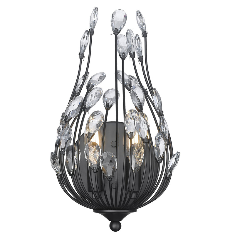 Z-Lite 1957-2S-MB Two Light Wall Sconce, Matte Black