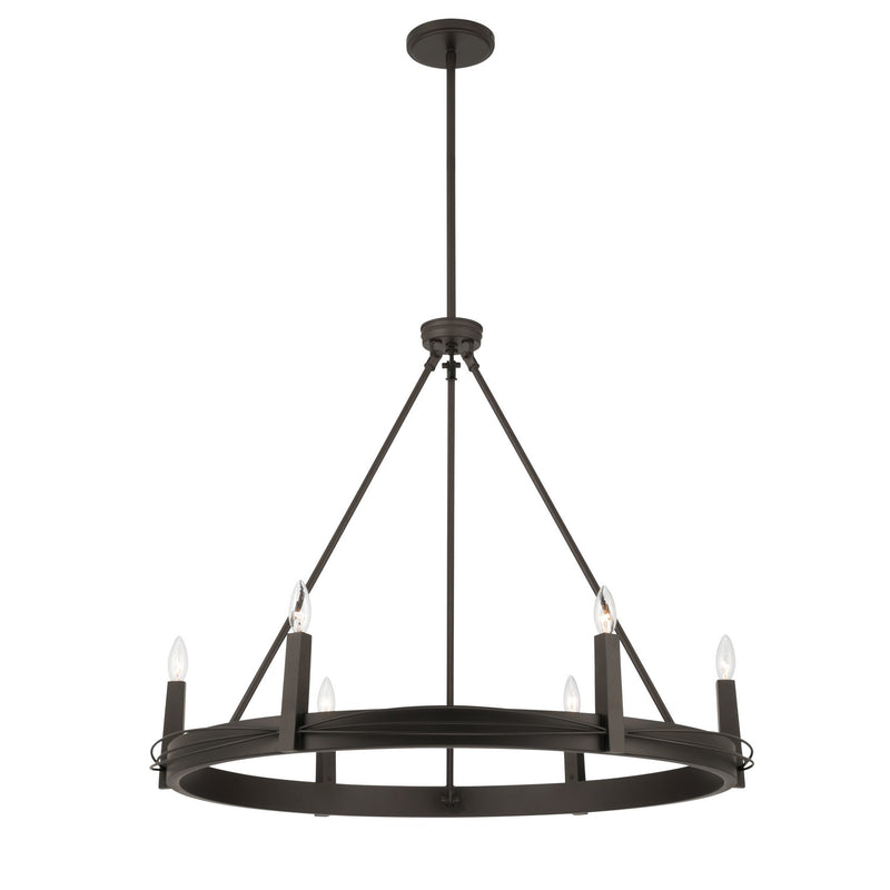 Minka-Lavery 12418-860 Six Light Pendant, Dark Bronze