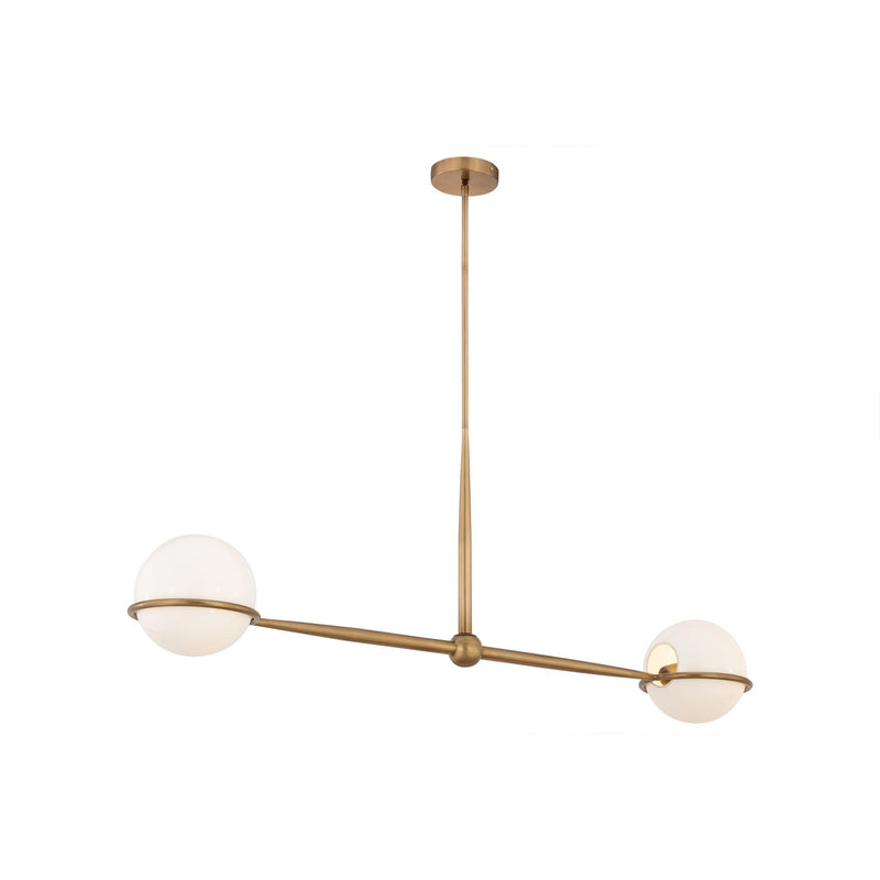 Minka-Lavery 12507-732 Two Light Linear Chandelier, Legacy Brass