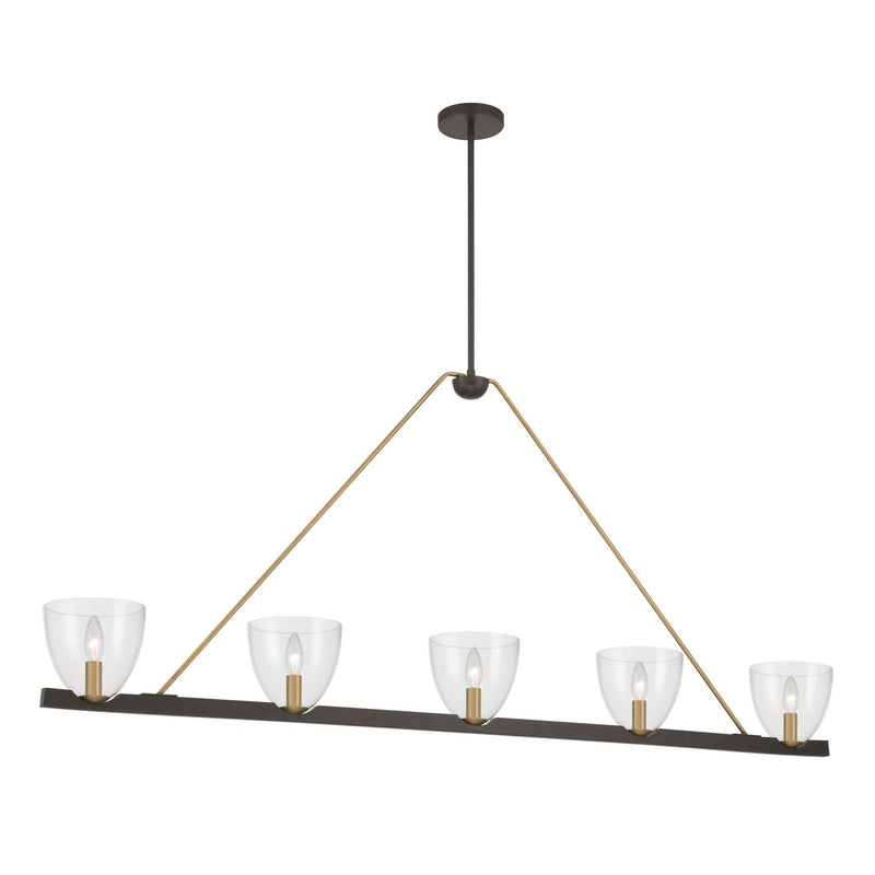 Minka-Lavery 12727-796 Five Light Linear Chandelier, Dark Bronze