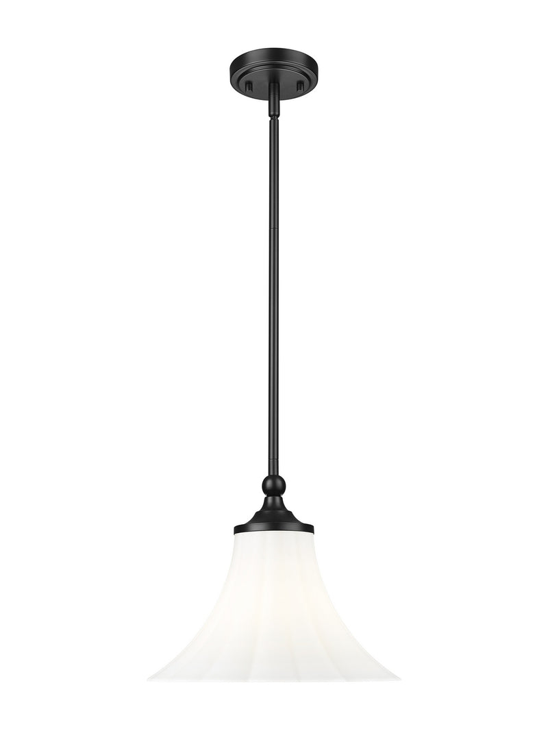 Z-Lite 1958P12-MB One Light Pendant, Matte Black