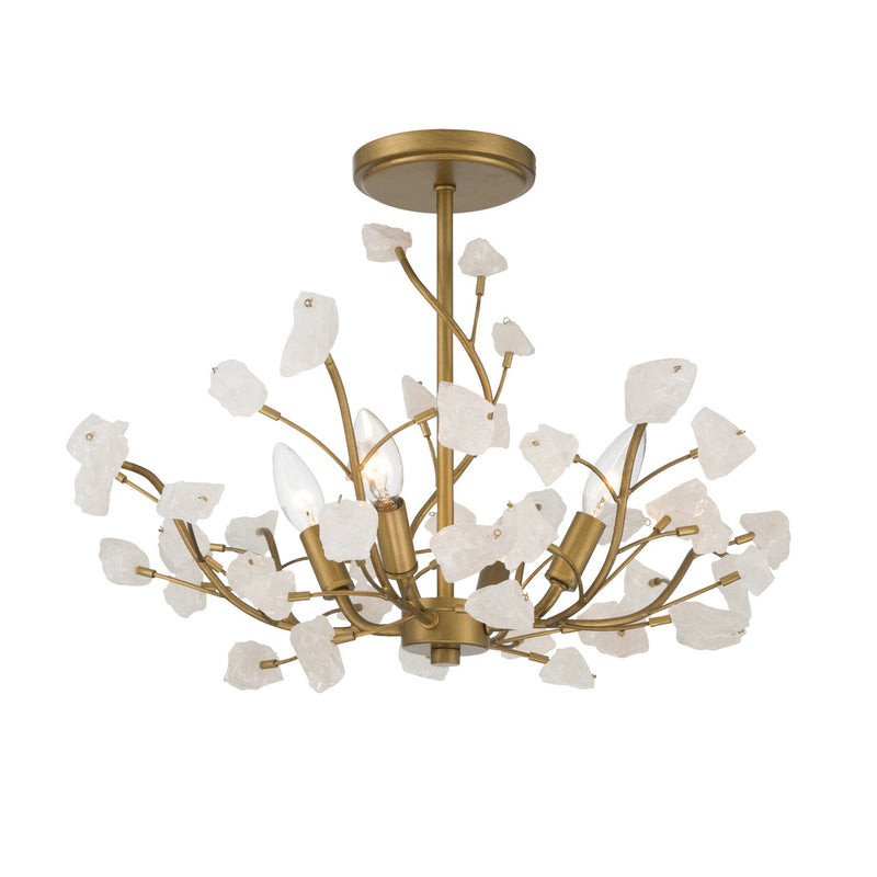 Minka-Lavery 13954-870 Five Light Semi-Flush Mount, Painted Legacy Brass
