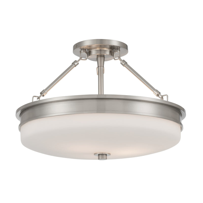 Minka-Lavery 14086-84 Three Light Semi-Flush Mount, Brushed Nickel