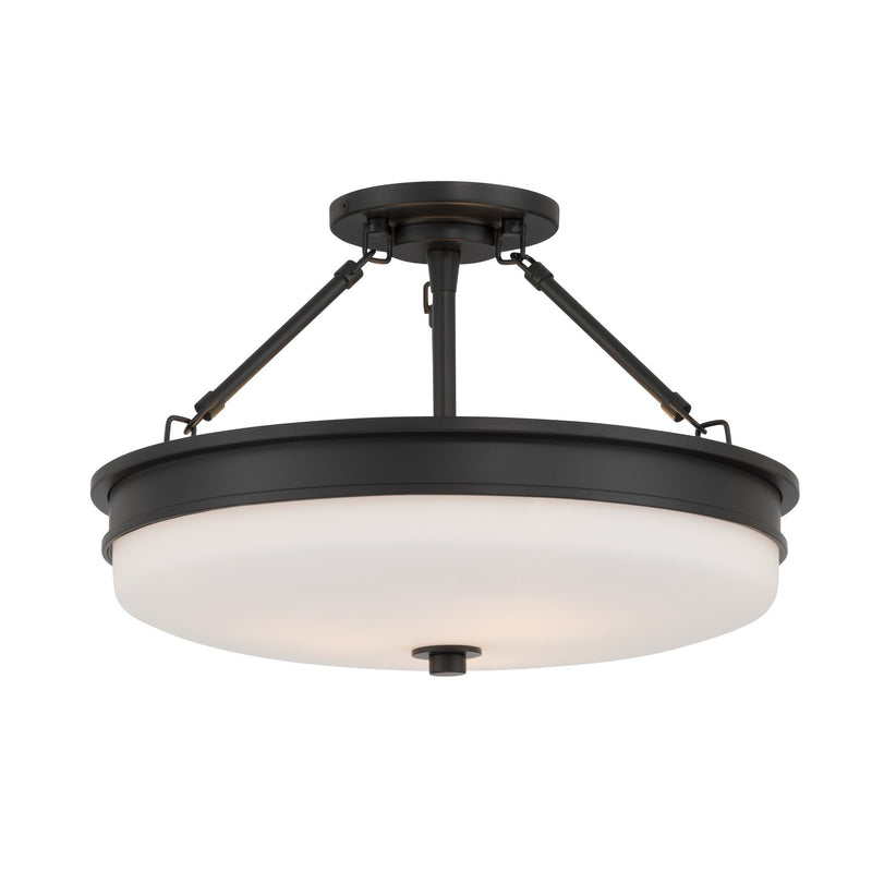 Minka-Lavery 14086-899 Three Light Semi-Flush Mount, Dark Matte Black
