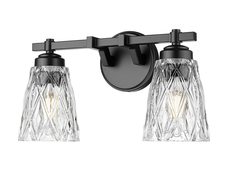 Z-Lite 1960-2V-MB Two Light Vanity, Matte Black