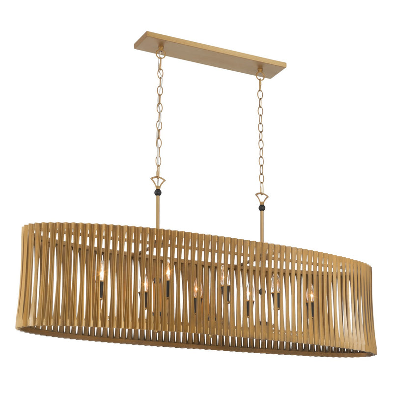 Minka-Lavery 16027-877 Eight Light Linear Chandelier, Sand Coal Black