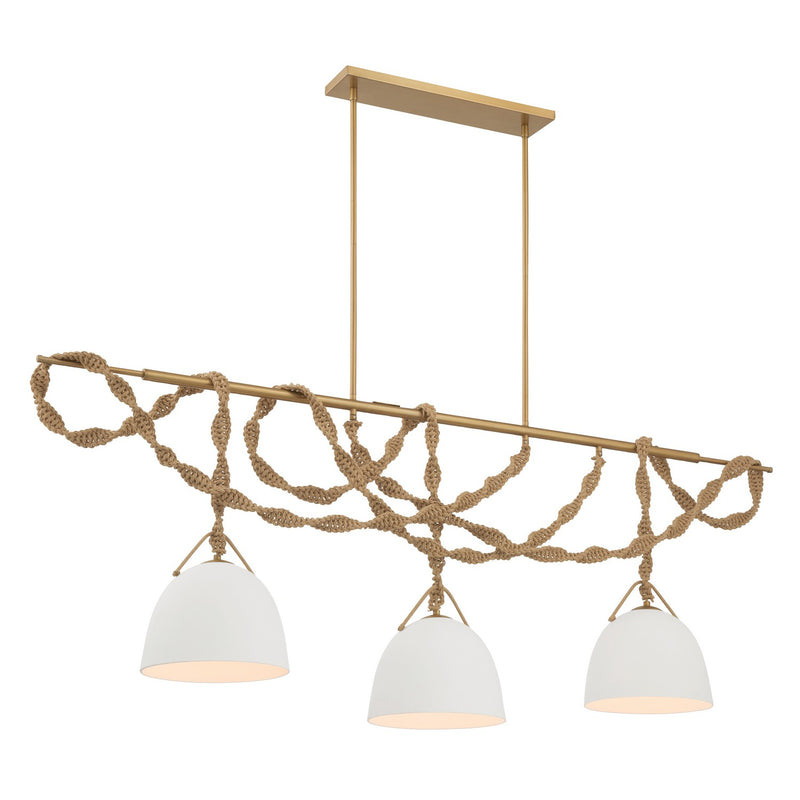 Minka-Lavery 16067-732 Three Light Linear Chandelier, Legacy Brass