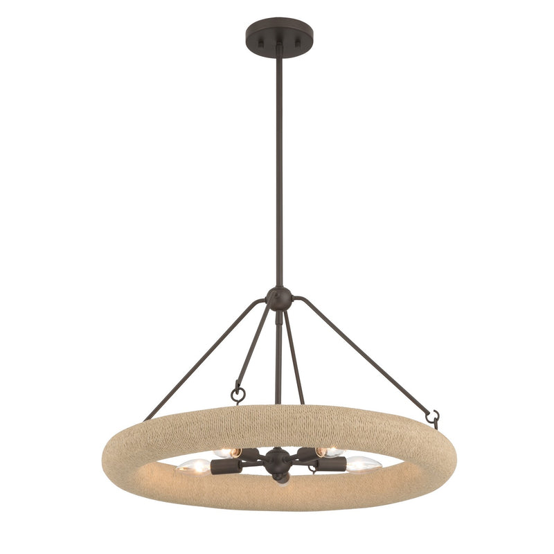 Minka-Lavery 17115-860 Five Light Pendant, Dark Bronze