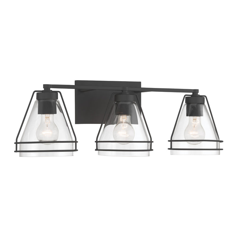 Minka-Lavery 17643-899 Three Light Vanity, Dark Matte Black