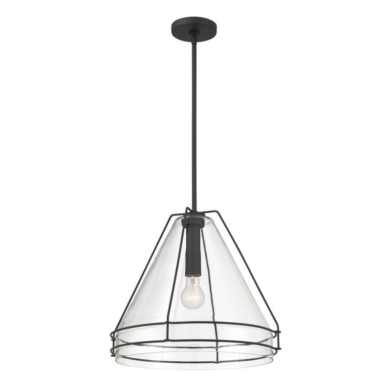 Minka-Lavery 17649-899 One Light Pendant, Dark Matte Black