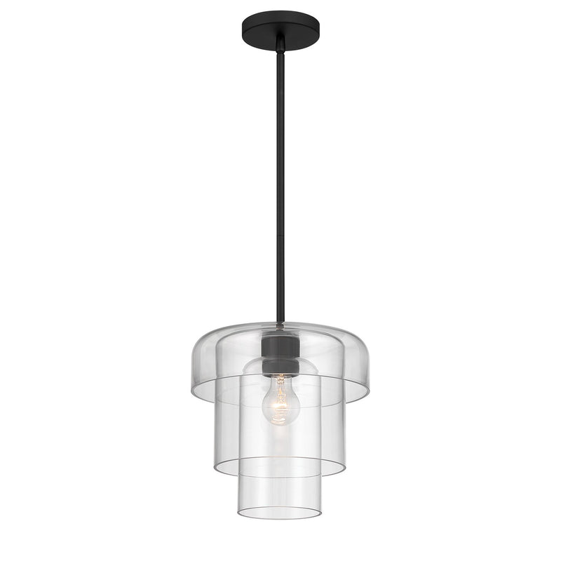 Minka-Lavery 19615-899 One Light Pendant, Dark Matte Black