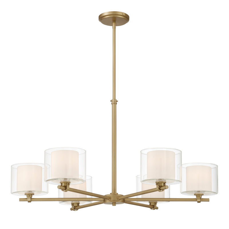 Minka-Lavery 2065-732 Six Light Chandelier, Legacy Brass